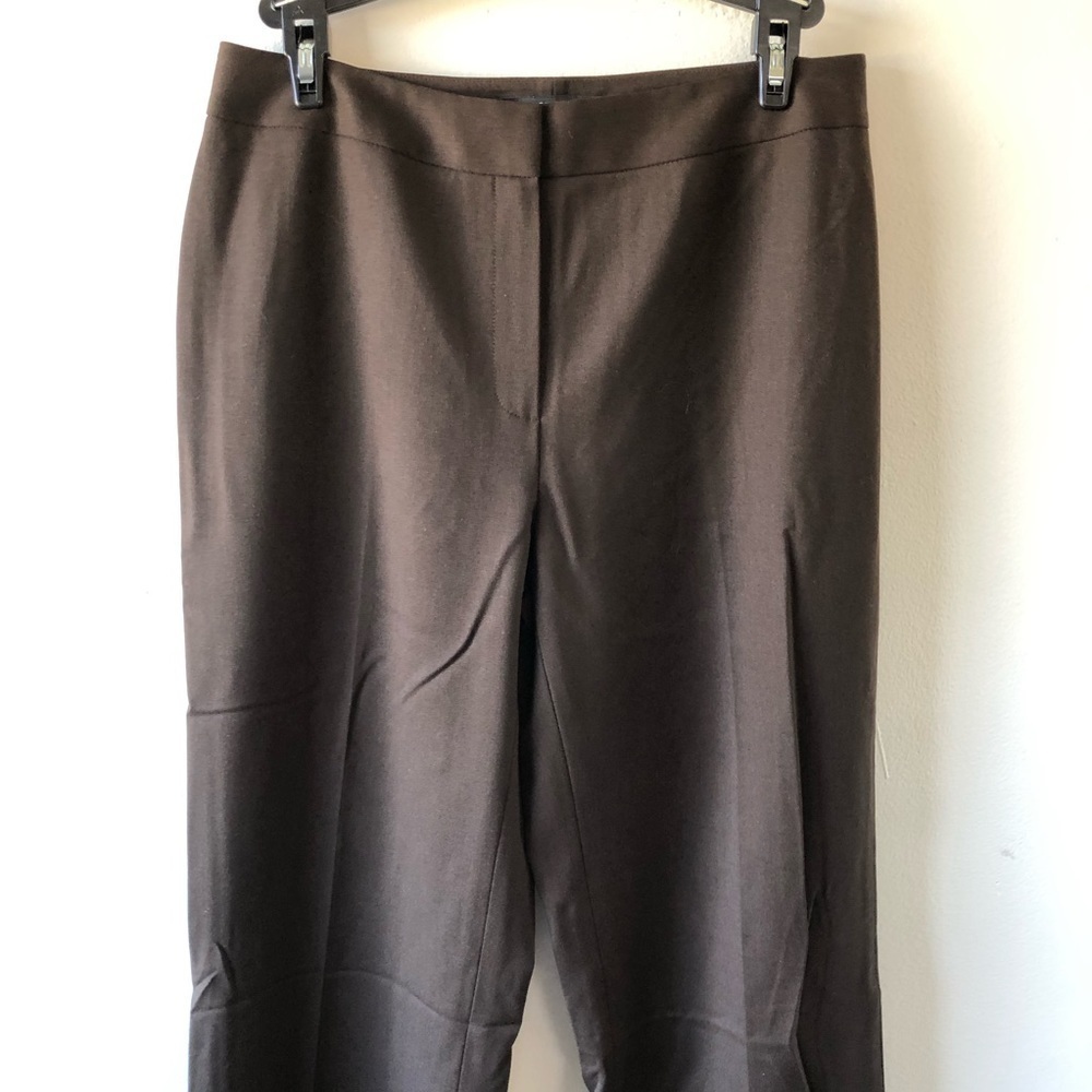 Lafayette 148 Brown Wool Straight Leg Trousers 4 - Picture 4 of 9